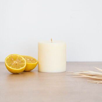 Lino Print Botanical Candle Pot With Refill Clotted Cream, 5 of 7