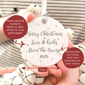 Merry Christmas Love And Kicks From Bump Decoration, 2 of 5