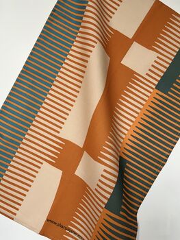 Combed Stripe Tae Towel Burnt Orange, 4 of 4