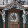 Pre Lit Outdoor Snowy Christmas Wreath And Garland, thumbnail 2 of 4