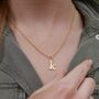 Gold Plated Initial Letter Charm Necklace, thumbnail 1 of 7