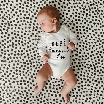 Bébé Announcement, Personalised Baby Grow, 4 of 9