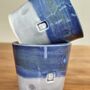 Espresso Tumbler 9th Traditional Wedding Anniversary Gift Blue Mug, thumbnail 4 of 8
