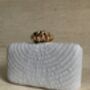 White Pearl Handcrafted Rectangular Clutch Bag, thumbnail 4 of 10