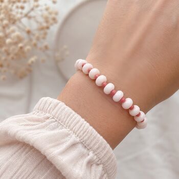 Blush Glass Bead Bracelet, 5 of 6