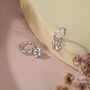 Sterling Silver Paw Print Huggie Hoop Earrings, thumbnail 6 of 11
