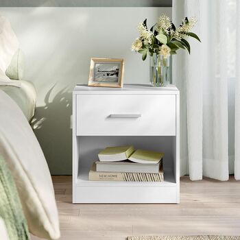 Bedside Table With Drawer And Open Storage, 4 of 10