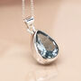 Sterling Silver Oval Blue Topaz Necklace, thumbnail 1 of 12