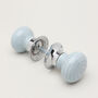 White Striped On Grey Mortice Door Knobs Set, thumbnail 3 of 5