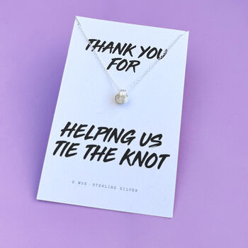 Thank You Bridesmaid Silver Knot Necklace, 6 of 7
