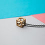 Minimal Brass Cube And Oxidized Silver Necklace, thumbnail 2 of 4