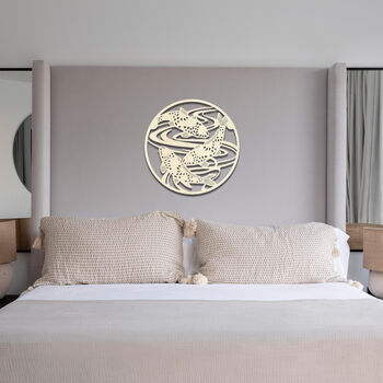 Framed Koi Trio: Carved Wooden Wall Art, 10 of 12