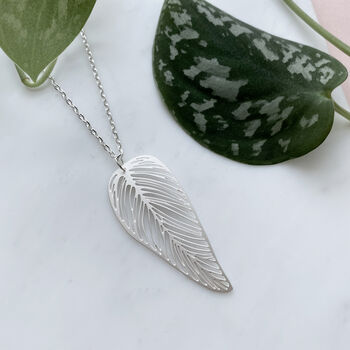 Silver Plated Leaf Necklace, 2 of 4
