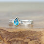 Solid Gold And Silver Blue Topaz Birthstone Alice Ring, thumbnail 4 of 10