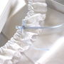 Audrey 'Something Blue' White Wedding Garter, thumbnail 7 of 10