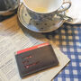 'Avoid Eye Contact' Laser Cut Leather Cardholder, thumbnail 1 of 4