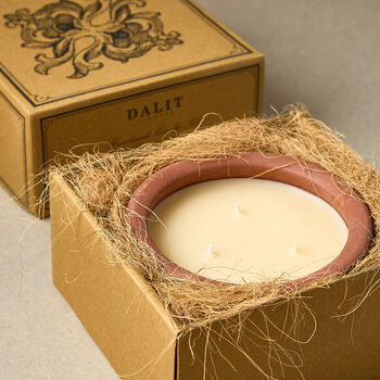 Coconut Scented Three Wick Terracotta Candle | Alok, 2 of 4