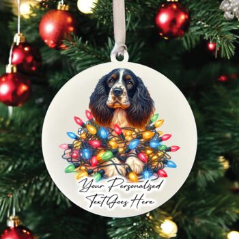 Personalised Sprocker Spaniel In Christmas Lights, 7 of 10