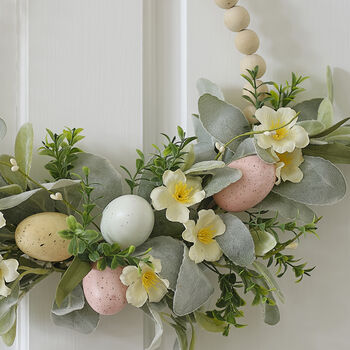 Spring Wreath Wooden Beads And Foliage, 3 of 3