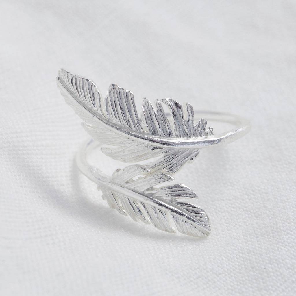 Adjustable Feather Ring By Lisa Angel
