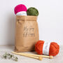 Pom Pom Christmas Tree Cushion Cover Easy Knitting Kit, thumbnail 8 of 9