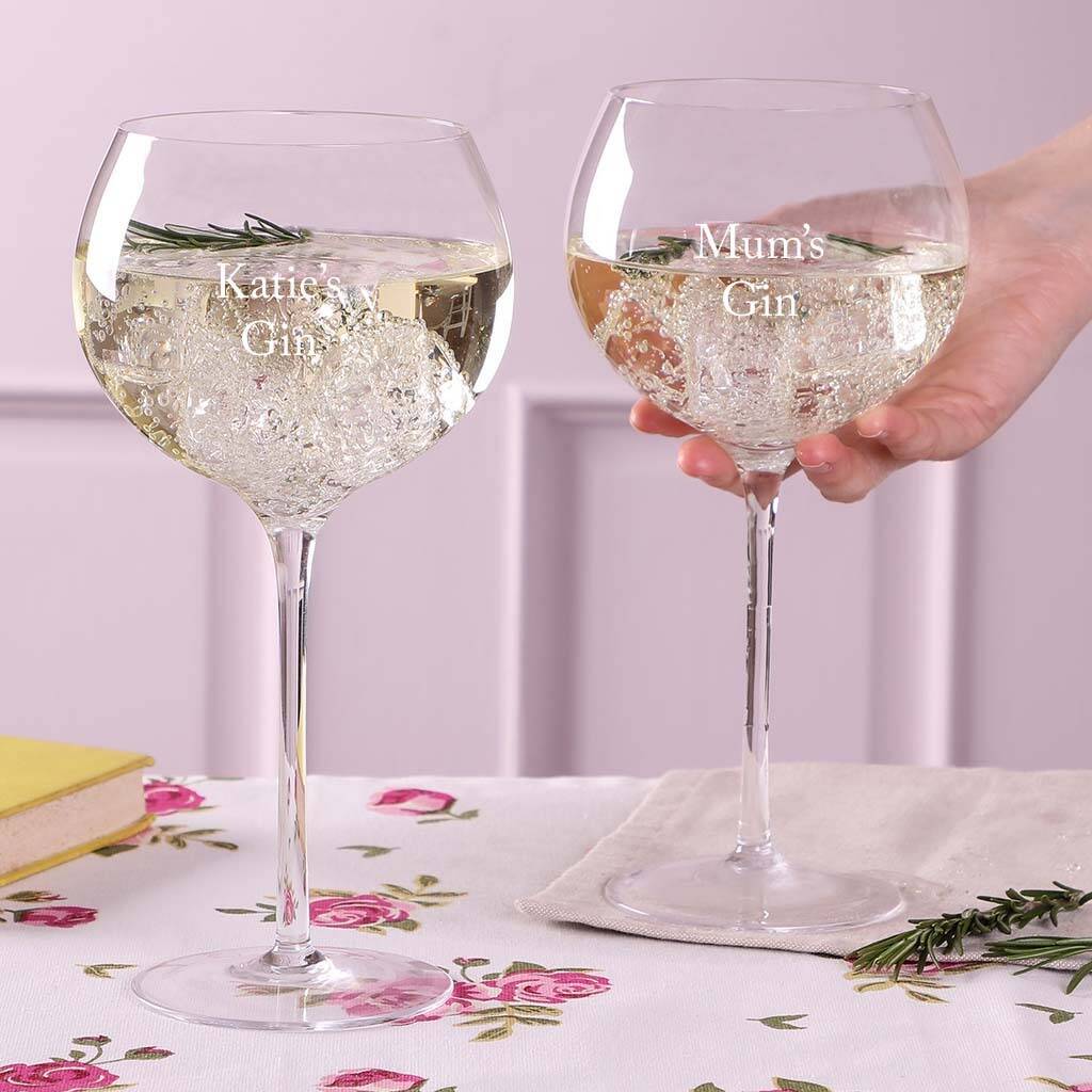 set of two luxury personalised gin glasses by dibor
