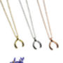 Plain Wishbone Necklaces Rose Or Gold Plated 925 Silver, thumbnail 3 of 8