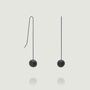 Minimalist Pendant Earrings In Black, thumbnail 1 of 3