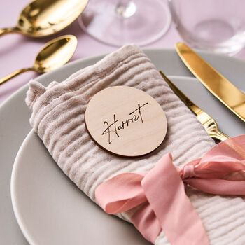 Wooden Circle Wedding Place Setting, 3 of 4
