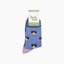 Cats Striped Bamboo Socks In Blue, thumbnail 4 of 4