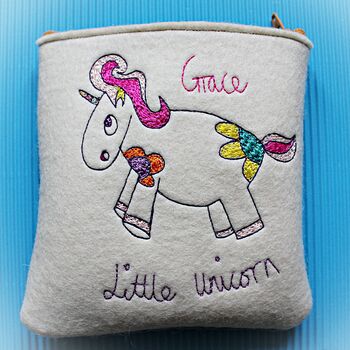 Personalised Unicorn Purse, Embroidered, 4 of 12