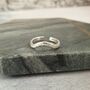 Silver Wave Hammered Adjustable Toe Ring, thumbnail 2 of 5