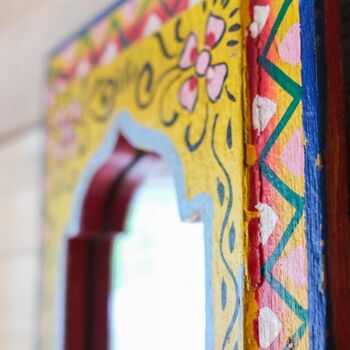 Yellow Indian Panel Mirror, 10 of 12