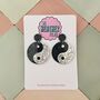 Yin Yang Glitter Earrings, thumbnail 1 of 4