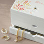 Personalised Watercolour Florals White Jewellery Box, thumbnail 4 of 6