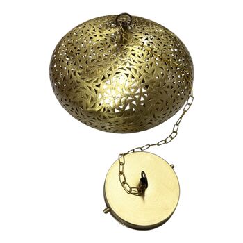 Hand Perforated Moroccan Brass Pendant Lamp | Artisanal Made, 7 of 12
