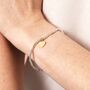 Stainless Steel Pull Cord Heart Charm Bracelet In Gold, thumbnail 2 of 4