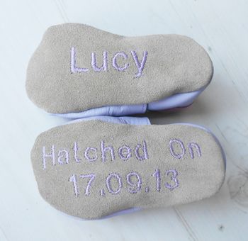 Personalised Dove Baby Shoes, 5 of 8