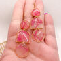 Pink Marble Statement Earrings, Clay And Resin, thumbnail 4 of 9