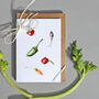 Six Cards With Vegetable Illustrations, thumbnail 2 of 8