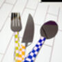 Oversized Checkerboard Cutlery Mirror Set, thumbnail 5 of 6