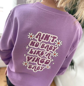 Personalised Motif Star Sign Baby Birthday Sweatshirt, 3 of 9