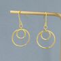 Sterling Silver Double Circle Drop Hook Earrings, thumbnail 4 of 12