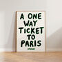 A One Way Ticket To Paris Hand Painted Print, thumbnail 1 of 9