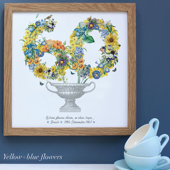 Personalised 70th, 80th, 90th Birthday Floral Collage, 6 of 12