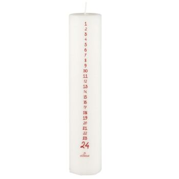 White Pillar Advent Candle With Red Numbers, 2 of 2