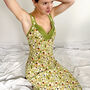 Lacey Nightie In Green Magnolia Print, thumbnail 2 of 5