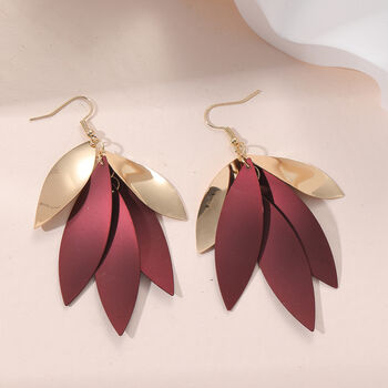 Stylish Petal Layered Drop Earrings, 4 of 7