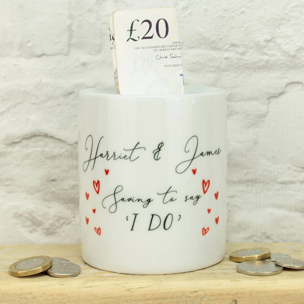 Personalised Wedding Fund Ceramic Money Box By Dreams To Reality Design