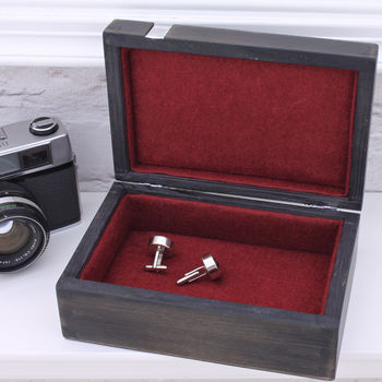 Personalised Wooden Cufflink Watch Box, 6 of 8